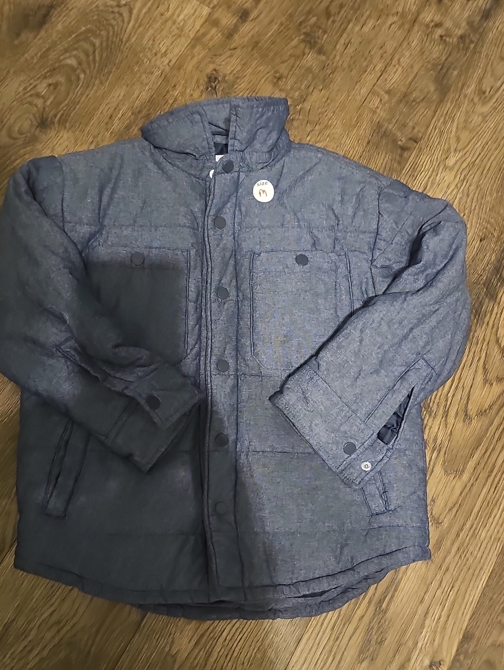 Free Assembly Kids Quilted Puffer Jacket  Heather Navy Size 8 Medium Boy Girl